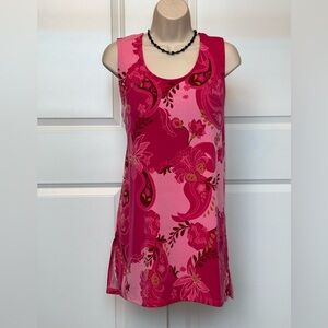 JM Collection Pink Floral Tunic Top